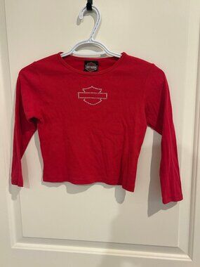 Sparkly Red Harley-Davidson Top for Girls